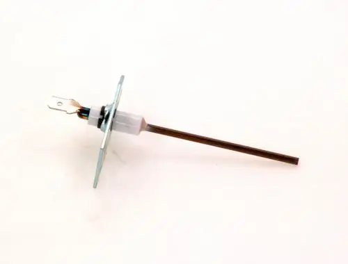 Bosch Überwachungselektrode mit einer metallischen Basis und einem langen Sensorstab, entworfen zur Überwachung von Temperaturen in Heizsystemen.